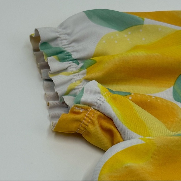 Carter's Toddler Girls Short Sleeve Tankini Set 5T Lemons Yellow White Swim - Picture 2 of 9
